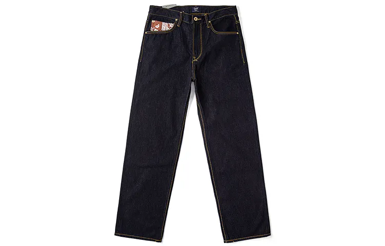 Lee Jeans Men's Dark Blue Moderate Straight Fit Pants