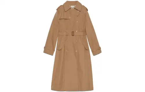 GUCCI Trench Coats Men's Brown Lapel Moderate Other