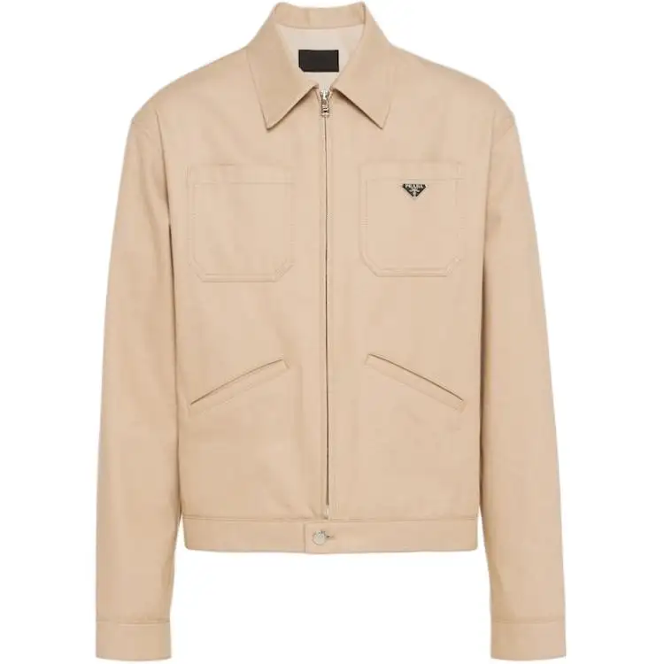 PRADA Triangle-Logo Zipped Denim Jacket