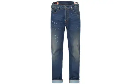 EVISU Tapered Pants Stretch Moderate Jeans Men's Denim Blue