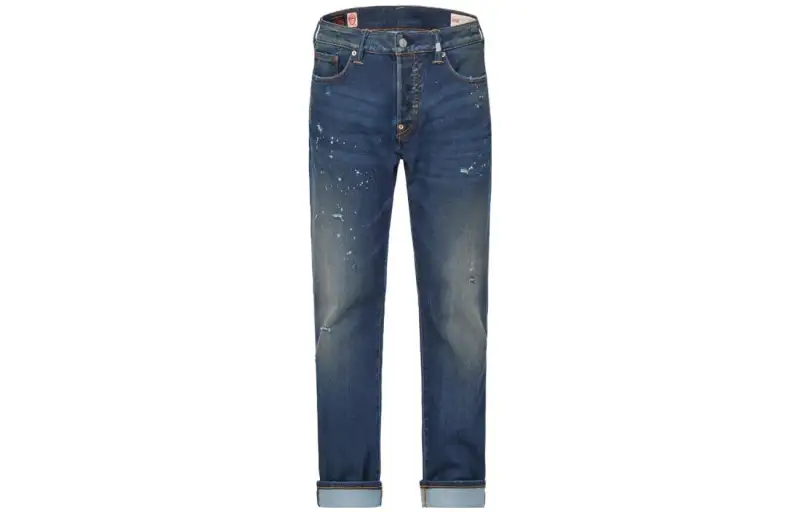 EVISU Tapered Pants Stretch Moderate Jeans Men's Denim Blue