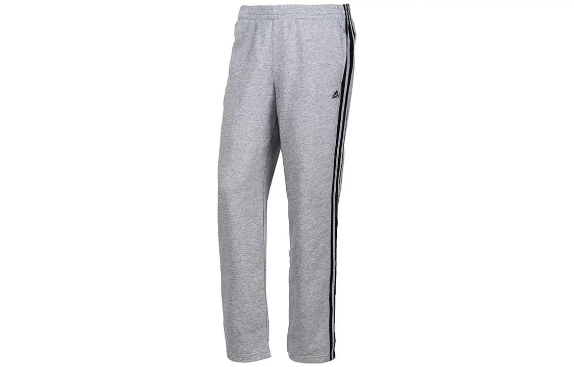 Adidas Knitted Sweatpants Men's Gray Moderate Straight Fit Pants