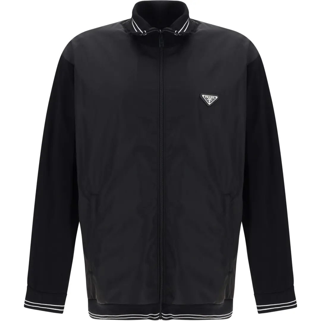 PRADA Triangle Logo Zipped Coat