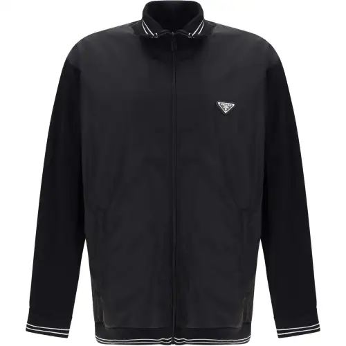 PRADA Triangle Logo Zipped Coat