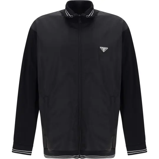 PRADA Triangle Logo Zipped Coat
