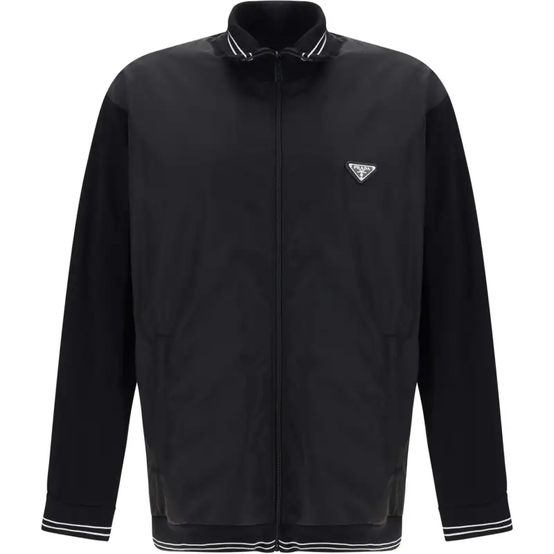 PRADA Triangle Logo Zipped Coat
