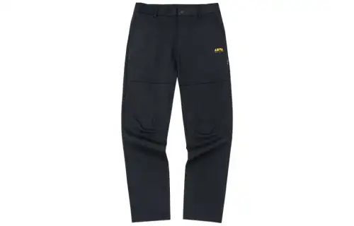 ANTA Knitted Sweatpants Men's Black Moderate Straight Fit Pants
