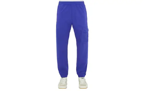 STONE ISLAND STONE ISLAND SS23 Marina Knitted Sweatpants Men's Blue Moderate Cuffed Pants