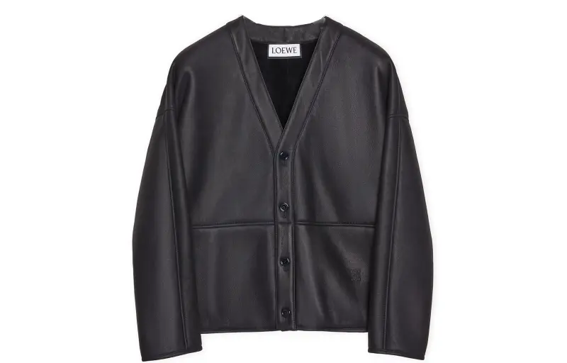 LOEWE SS24 Leather Jacket Men's Marine Blue