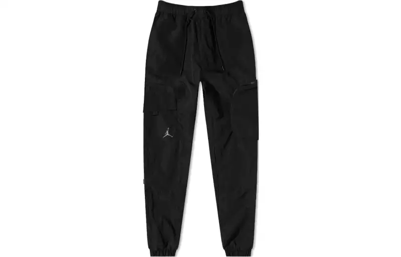 Jordan Knitted Sweatpants Men's Black Moderate Cuffed Pants