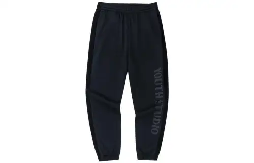 ANTA Life Collection Knitted Sweatpants Men's Black Thickened Cuffed Pants