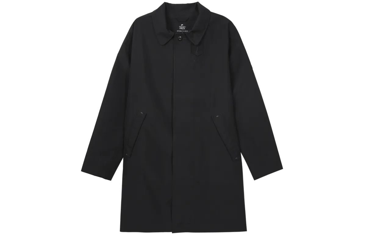 Nike Trench Coats Men's Black Stand Collar Moderate