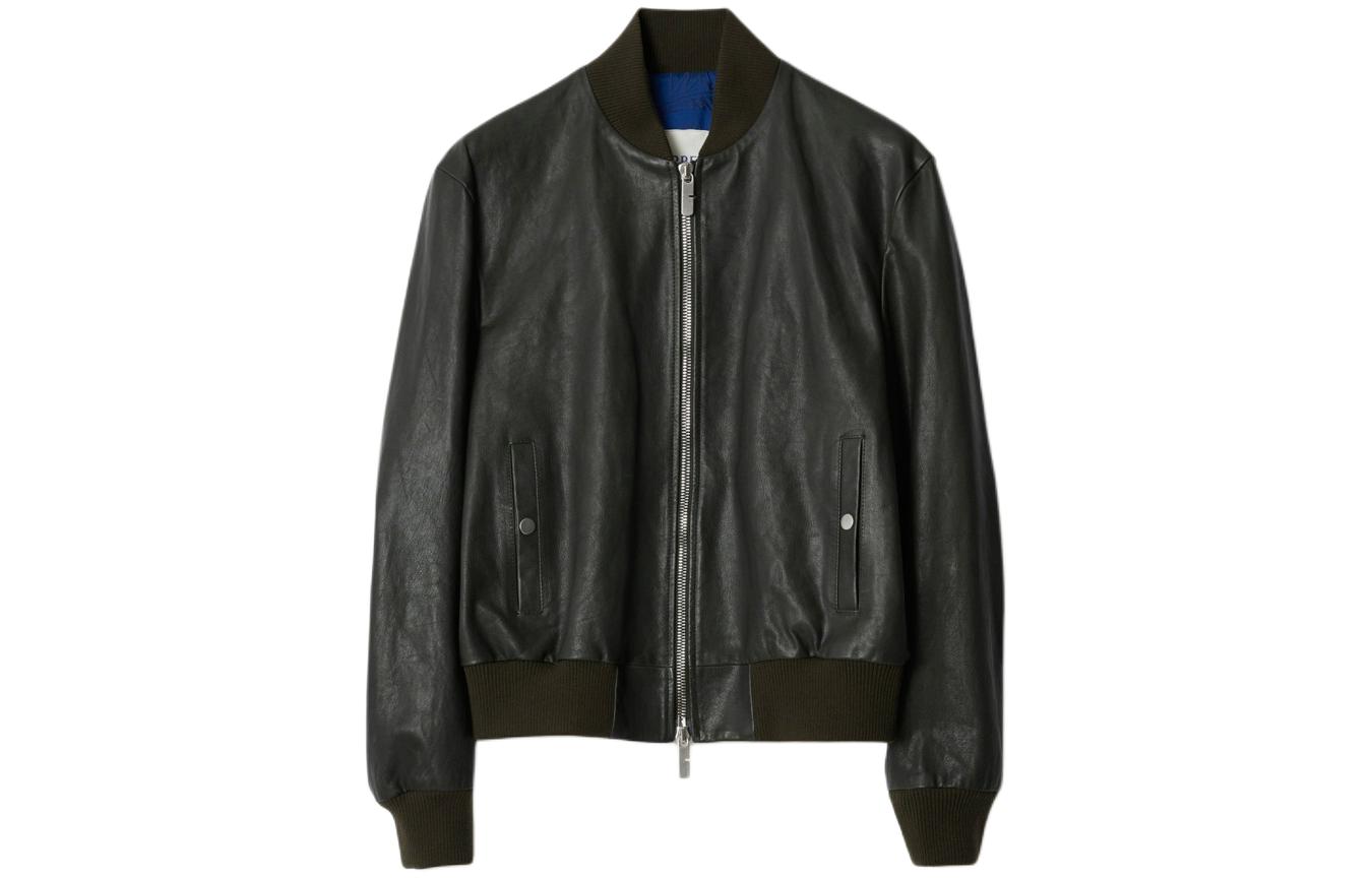 Burberry Zipped Leather Bomber Jacket