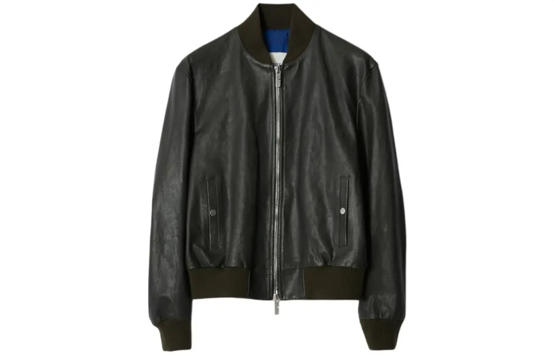 Burberry Zipped Leather Bomber Jacket