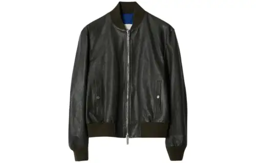 Burberry Zipped Leather Bomber Jacket