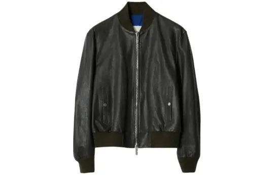 Burberry Zipped Leather Bomber Jacket