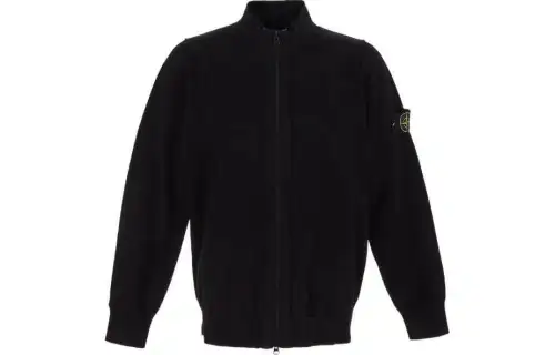 STONE ISLAND Logo Patch Zipped Jumper