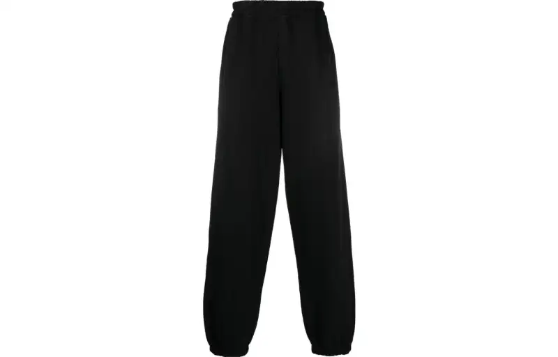 Vetements Knitted Sweatpants Men's Black Moderate Wide Leg Pants