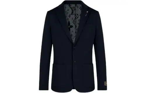 LOUIS VUITTON Monogram Jersey Jacket Jackets & Coats Men's Black