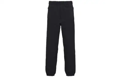 PRADA Knitted Sweatpants Men's Black Moderate Cuffed Pants