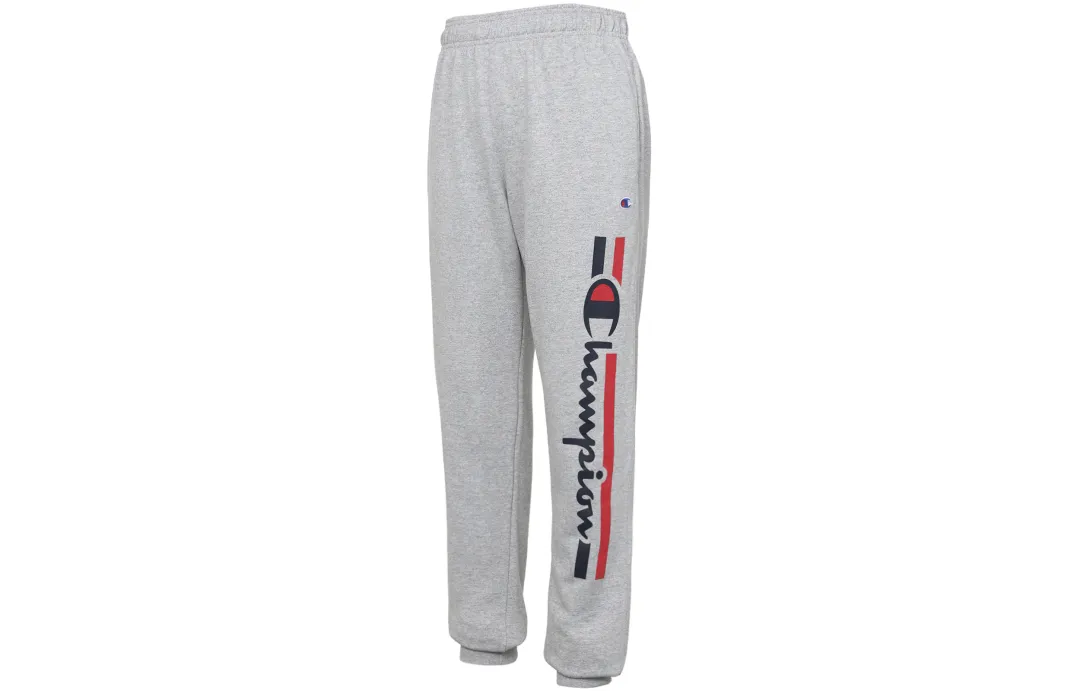 Champion Side Grass Logo Print Fleece Lined Elastic Cuff Knitted Sweatpants Unisex