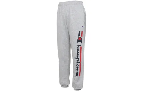 Champion Side Grass Logo Print Fleece Lined Elastic Cuff Knitted Sweatpants Unisex