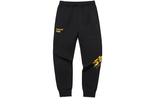 ANTA Basketball Collection Knitted Sweatpants Men's Black Moderate Straight Fit Pants