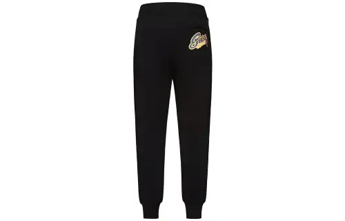 EVISU Knitted Sweatpants Men's Black Moderate Cuffed Pants