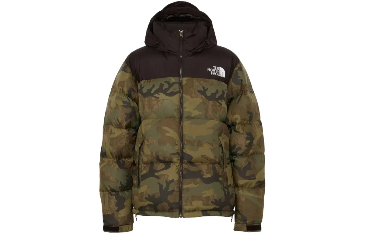 THE NORTH FACE Novelty Nuptse Jacket Green Camouflage Men's Japan Version