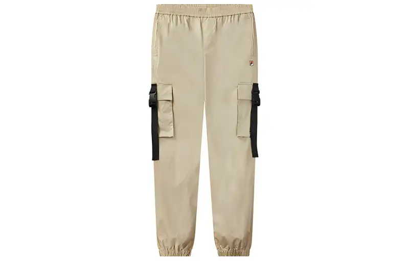FILA Casual Pants Men's Light Bean Paste Brown Moderate Cuffed Pants