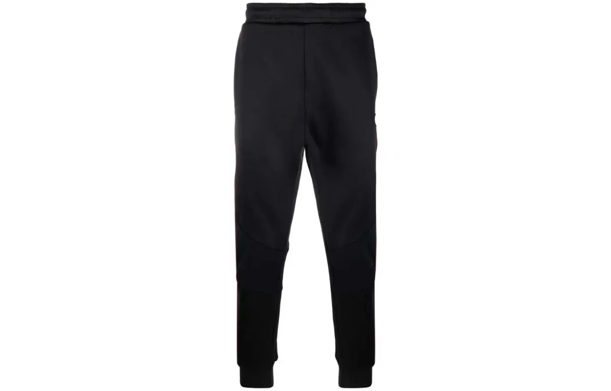 DIESEL Knitted Sweatpants Men's Black Moderate Cuffed Pants