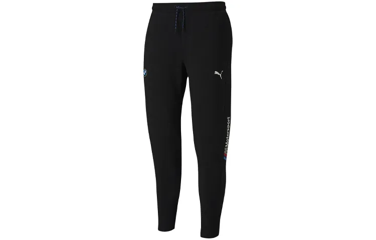 PUMA BMW Motorsport Knitted Sweatpants Men's Black Moderate Cuffed Pants