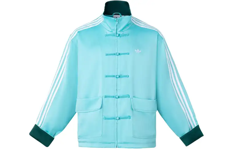 adidas originals SS24 Chinese Style Button-Stripe Jacket Mint Green