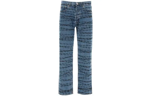 Vetements Jeans Men's Blue Moderate Straight Fit Pants
