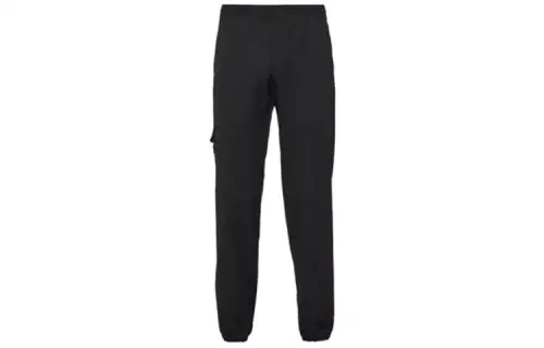 PRADA Knitted Sweatpants Men's Black Moderate Straight Fit Pants
