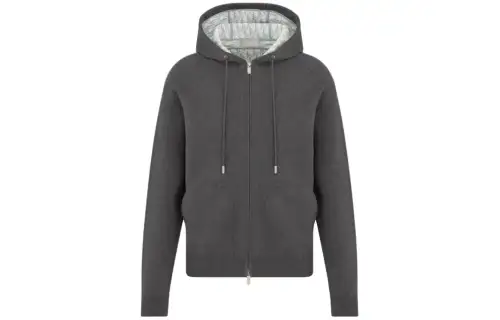 DIOR Logo Embroidered ZIp-Up Hoodie
