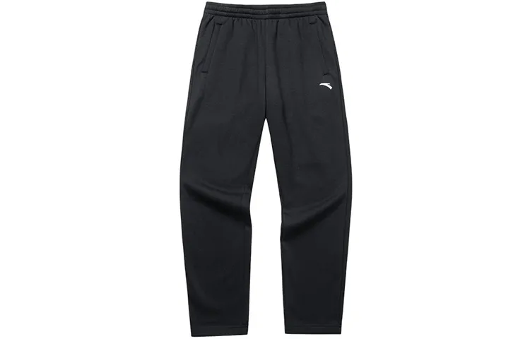 Anta Thermal Straight Fit Pants Thickened Sweatpants Men's Black