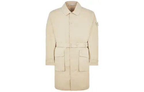STONE ISLAND 704f1 Weatherproof Cotton Canva Jackets & Coats Men's Ecru