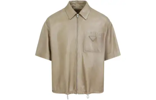 PRADA Logo-patch Lambskin Shirt