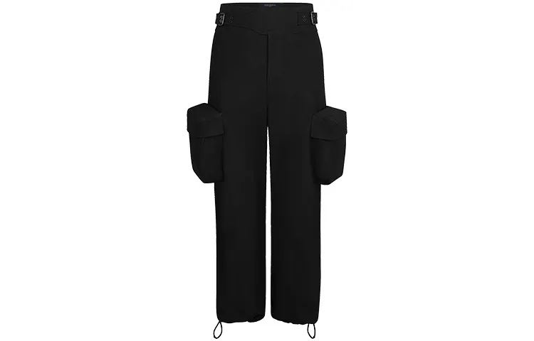LOUIS VUITTON New Quarterly Products Of LV Casual Pants Men's Black Moderate Cuffed Pants