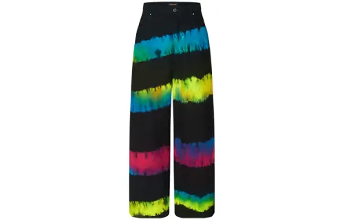 LOUIS VUITTON New Quarterly Products Of LV Jeans Men's Black Moderate Wide Leg Pants