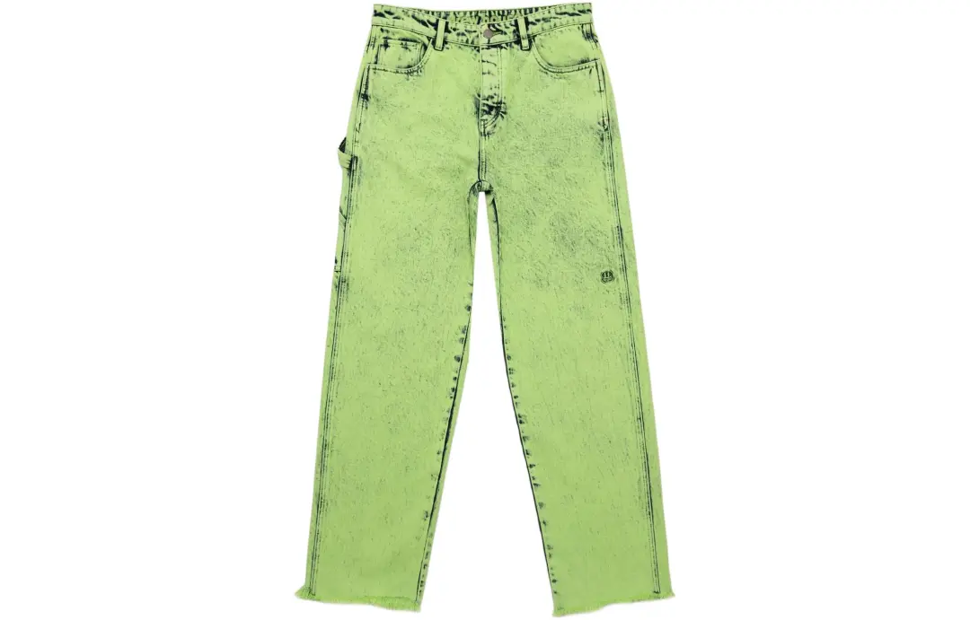 Drew house Smiley Collection Jeans Unisex Green Moderate Straight Fit Pants