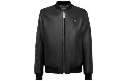 PHILIPP PLEIN SS23 Leather Jacket Men's Black