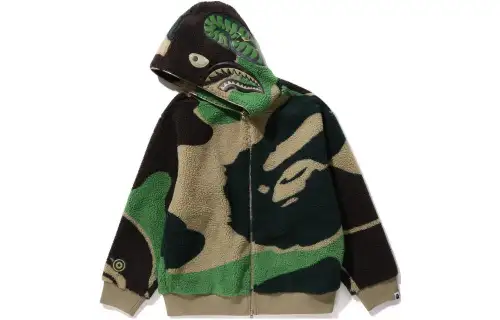 Bape Mega Abc Camo Shark Boa Hoodie Jacket