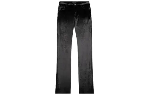 Balenciaga Knitted Sweatpants Men's Black Moderate Straight Fit Pants