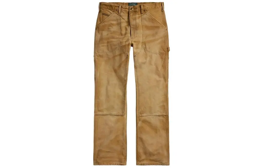 panelled straight-leg trousers