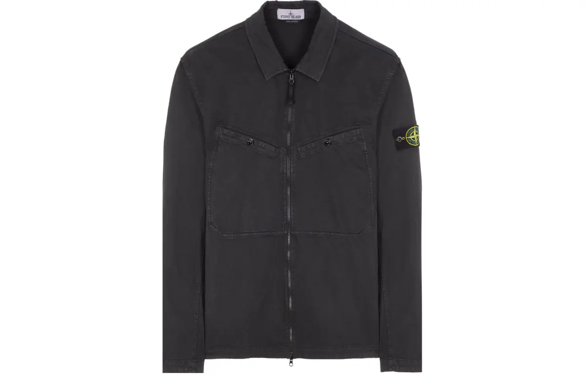 STONE ISLAND SS24 Jackets Men's Black Lapel Moderate Other
