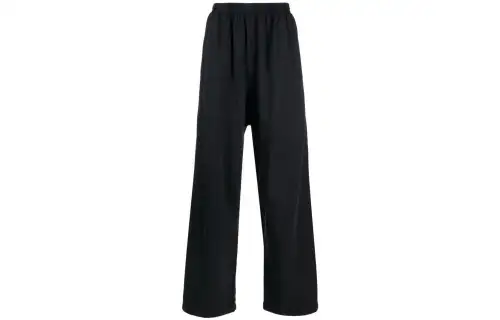 Balenciaga Knitted Sweatpants Men's Navy Moderate Wide Leg Pants