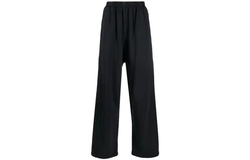 Balenciaga Knitted Sweatpants Men's Navy Moderate Wide Leg Pants