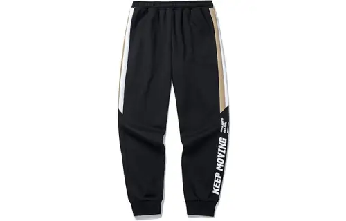 ANTA Life Collection Knitted Sweatpants Men's Black Thickened Cuffed Pants